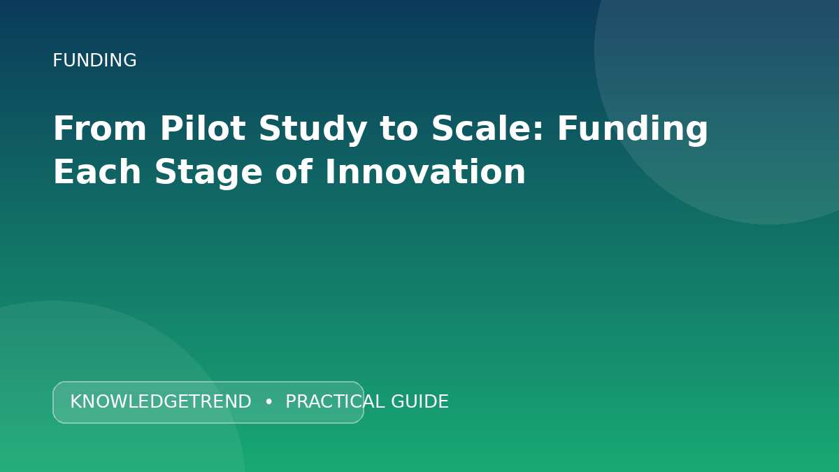 From Pilot Study to Scale: Funding Each Stage of Innovation