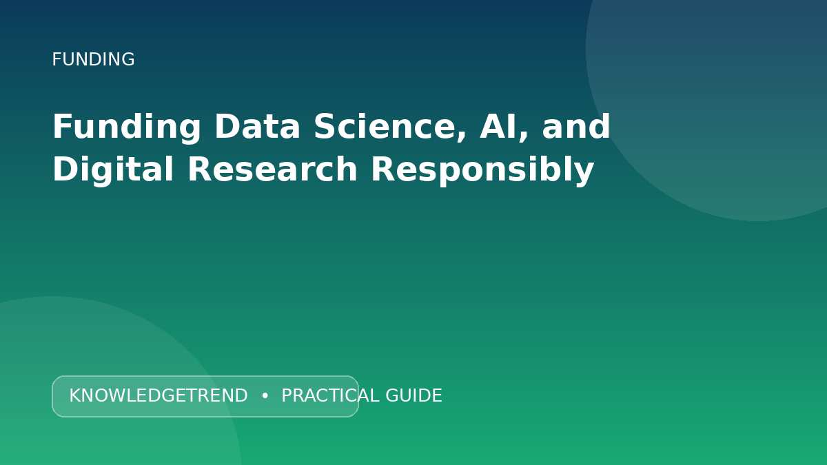 Funding Data Science, AI, and Digital Research Responsibly
