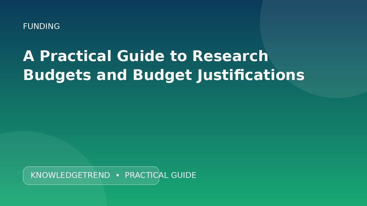 A Practical Guide to Research Budgets and Budget Justifications